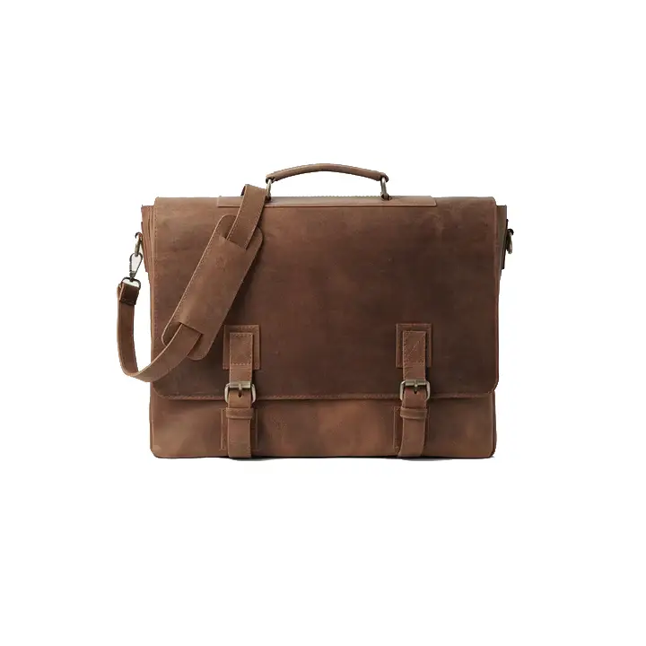 Vernier Store Pull-up Leather Messenger Bag - 16" Laptop Professional Briefcase
