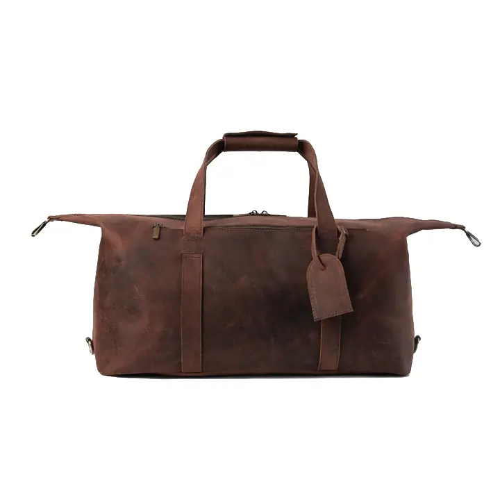 Vernier Store Pull-up Cowhide Leather Travel Duffel - 29" Heritage Weekender Bag
