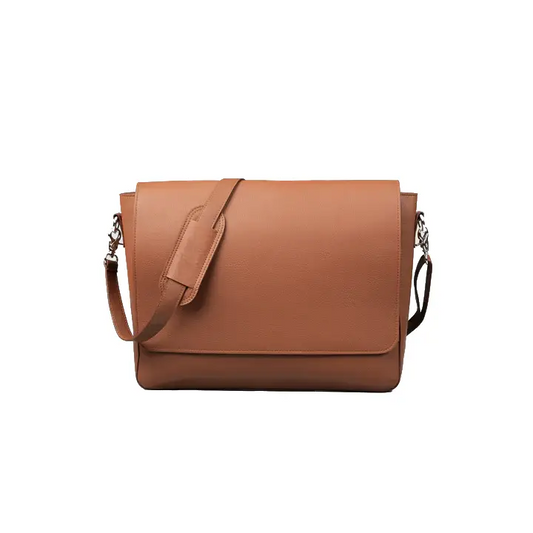 Vernier Store Full Grain Milled Leather Messenger - 16" Executive Laptop Briefcase