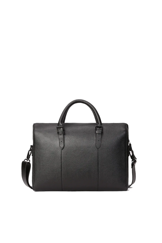 Vernier Store Premium Milled Leather Briefcase - Double Compartment 16" Laptop Bag