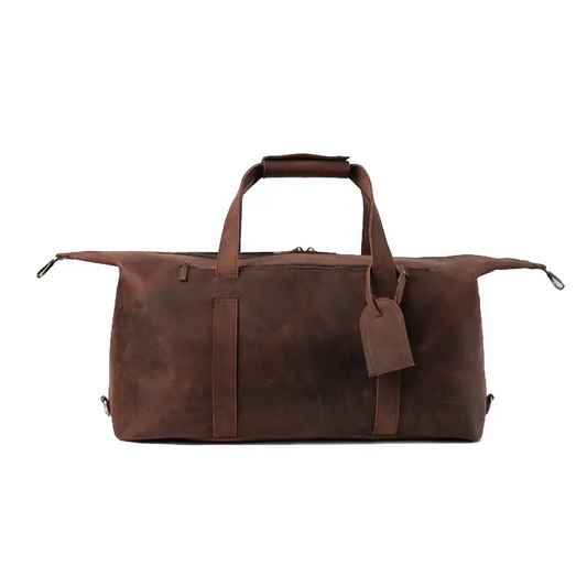 Vernier Store Pull-up Cowhide Leather Travel Duffel - 29" Heritage Weekender Bag
