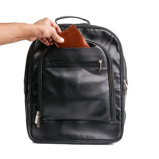 Vernier Store Top-Grain Cowhide Leather Executive Backpack - 17" Laptop Capacity